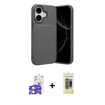 MARSİLYAN™- iPhone 17 Kılıf Eksen Form Prime - Siyah Joko Magic 5D Hayalet Cam + Bilvis Titan Kamera Lens - GS