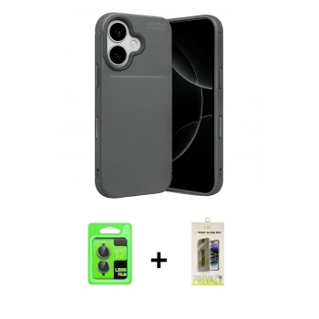 MARSİLYAN™- iPhone 17 Kılıf Eksen Form Prime - Siyah Joko Magic 5D Hayalet Cam + Raze Metal Kamera Lens - GI