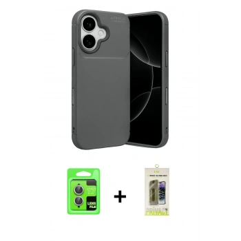MARSİLYAN™- iPhone 17 Kılıf Eksen Form Prime - Siyah Joko Magic 5D Hayalet Cam + Raze Metal Kamera Lens - AKMR