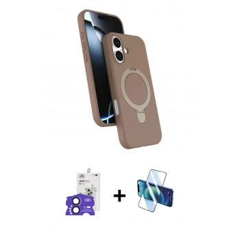 MARSİLYAN™- iPhone 17 Kılıf İz Işık Koleksiyonu - Siyah 3D Antistatik Seramik Nano Ekran Koruyucu + Bilvis Titan Kamera Lens - SH