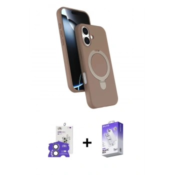 MARSİLYAN™- iPhone 17 Kılıf İz Işık Koleksiyonu - Siyah Bilvis 5in1 3D Magic Cam Ekran Koruyucu + Bilvis Titan Kamera Lens - AKYL