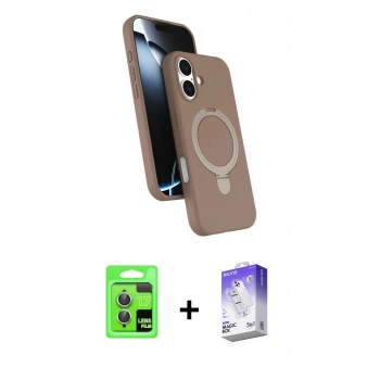 MARSİLYAN™- iPhone 17 Kılıf İz Işık Koleksiyonu - Siyah Bilvis 5in1 3D Magic Cam Ekran Koruyucu + Raze Metal Kamera Lens - AKYL