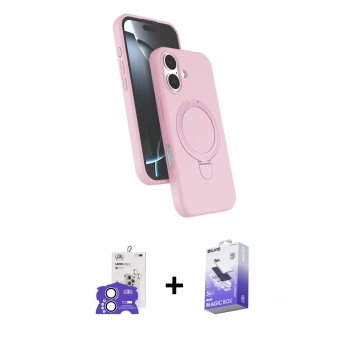 MARSİLYAN™- iPhone 17 Kılıf İz Işık Koleksiyonu - Siyah Bilvis 5in1 5D Magic Hayalet Cam Ekran Koruyucu + Bilvis Titan Kamera Lens - LA