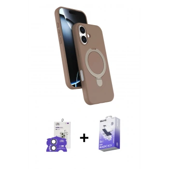 MARSİLYAN™- iPhone 17 Kılıf İz Işık Koleksiyonu - Siyah Bilvis 5in1 5D Magic Hayalet Cam Ekran Koruyucu + Bilvis Titan Kamera Lens - AKMI