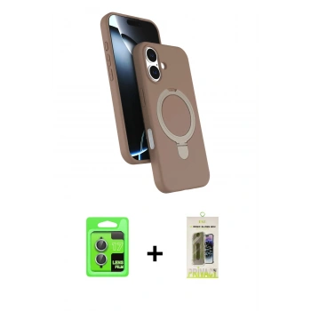 MARSİLYAN™- iPhone 17 Kılıf İz Işık Koleksiyonu - Siyah Joko Magic 5D Hayalet Cam + Raze Metal Kamera Lens - AKMI