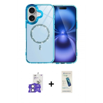 MARSİLYAN™- iPhone 17 Kılıf Kıvılcım Form Prime - Şeffaf Pasifik Cam Ekran Koruyucu + Bilvis Titan Kamera Lens - AKYL