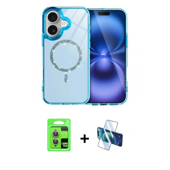 MARSİLYAN™- iPhone 17 Kılıf Kıvılcım Form Prime - Siyah 3D Antistatik Seramik Nano Ekran Koruyucu + Raze Metal Kamera Lens - AKMR