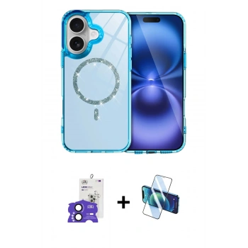 MARSİLYAN™- iPhone 17 Kılıf Kıvılcım Form Prime - Siyah 3D Antistatik Seramik Nano Ekran Koruyucu + Bilvis Titan Kamera Lens - SH