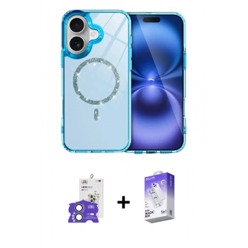 MARSİLYAN™- iPhone 17 Kılıf Kıvılcım Form Prime - Siyah Bilvis 5in1 3D Magic Cam Ekran Koruyucu + Bilvis Titan Kamera Lens - AKYL