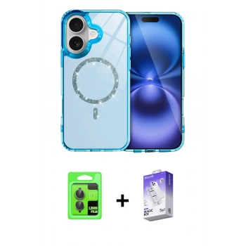 MARSİLYAN™- iPhone 17 Kılıf Kıvılcım Form Prime - Siyah Bilvis 5in1 3D Magic Cam Ekran Koruyucu + Raze Metal Kamera Lens - GI
