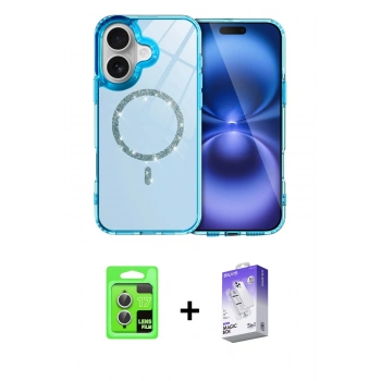 MARSİLYAN™- iPhone 17 Kılıf Kıvılcım Form Prime - Siyah Bilvis 5in1 3D Magic Cam Ekran Koruyucu + Raze Metal Kamera Lens - GS