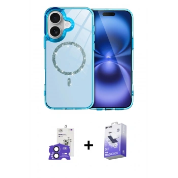 MARSİLYAN™- iPhone 17 Kılıf Kıvılcım Form Prime - Siyah Bilvis 5in1 5D Magic Hayalet Cam Ekran Koruyucu + Bilvis Titan Kamera Lens - SH