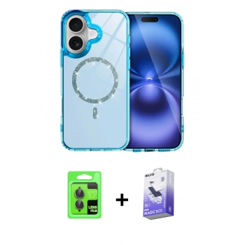 MARSİLYAN™- iPhone 17 Kılıf Kıvılcım Form Prime - Siyah Bilvis 5in1 5D Magic Hayalet Cam Ekran Koruyucu + Raze Metal Kamera Lens - GI