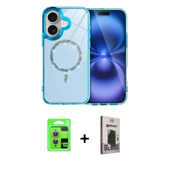 MARSİLYAN™- iPhone 17 Kılıf Kıvılcım Form Prime - Siyah Bilvis Hayalet Cam Ekran Koruyucu + Raze Metal Kamera Lens - GS