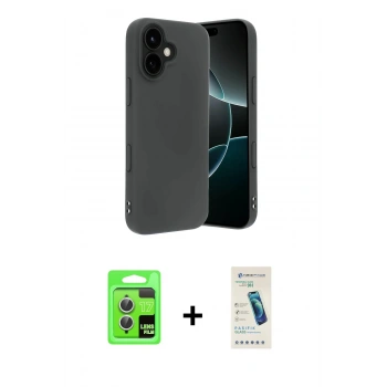 MARSİLYAN™- iPhone 17 Kılıf Kozmos Yansıma Özel Seri - Şeffaf Pasifik Cam Ekran Koruyucu + Raze Metal Kamera Lens - GS