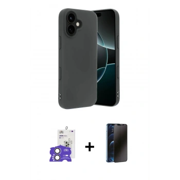 MARSİLYAN™- iPhone 17 Kılıf Kozmos Yansıma Özel Seri - Siyah 3D Antistatik Hayalet Cam Ekran Koruyucu + Bilvis Titan Kamera Lens - AKYL