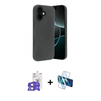 MARSİLYAN™- iPhone 17 Kılıf Kozmos Yansıma Özel Seri - Siyah 3D Antistatik Seramik Nano Ekran Koruyucu + Bilvis Titan Kamera Lens - AKMI