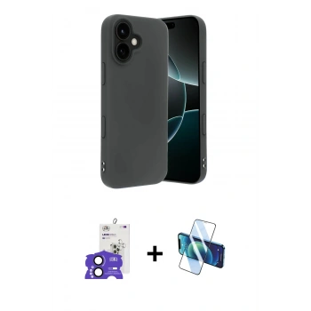 MARSİLYAN™- iPhone 17 Kılıf Kozmos Yansıma Özel Seri - Siyah 3D Antistatik Seramik Nano Ekran Koruyucu + Bilvis Titan Kamera Lens - SH