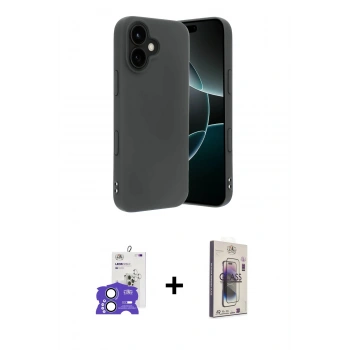 MARSİLYAN™- iPhone 17 Kılıf Kozmos Yansıma Özel Seri - Siyah Bilvis 3D Cam Ekran Koruyucu + Bilvis Titan Kamera Lens - AKMI