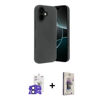 MARSİLYAN™- iPhone 17 Kılıf Kozmos Yansıma Özel Seri - Siyah Bilvis 3D Cam Ekran Koruyucu + Bilvis Titan Kamera Lens - SH