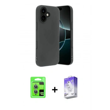 MARSİLYAN™- iPhone 17 Kılıf Kozmos Yansıma Özel Seri - Siyah Bilvis 5in1 3D Magic Cam Ekran Koruyucu + Raze Metal Kamera Lens - AKMI