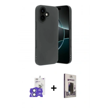 MARSİLYAN™- iPhone 17 Kılıf Kozmos Yansıma Özel Seri - Siyah Bilvis Hayalet Cam Ekran Koruyucu + Bilvis Titan Kamera Lens - AKMI