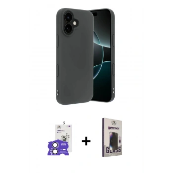 MARSİLYAN™- iPhone 17 Kılıf Kozmos Yansıma Özel Seri - Siyah Bilvis Hayalet Cam Ekran Koruyucu + Bilvis Titan Kamera Lens - AKYL