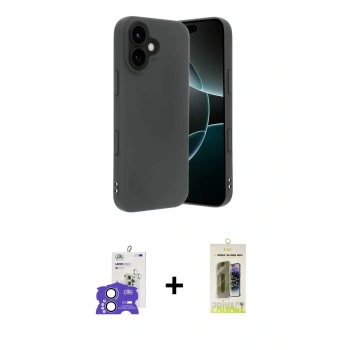 MARSİLYAN™- iPhone 17 Kılıf Kozmos Yansıma Özel Seri - Siyah Joko Magic 5D Hayalet Cam + Bilvis Titan Kamera Lens - AKMI