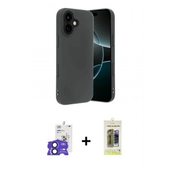 MARSİLYAN™- iPhone 17 Kılıf Kozmos Yansıma Özel Seri - Siyah Joko Magic 5D Hayalet Cam + Bilvis Titan Kamera Lens - SH