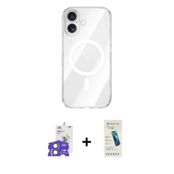 MARSİLYAN™- iPhone 17 Kılıf Kutup Klasik Serisi - Şeffaf Pasifik Cam Ekran Koruyucu + Bilvis Titan Kamera Lens - AKYL