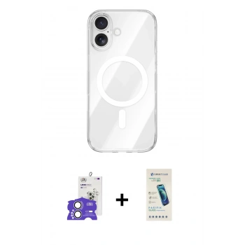 MARSİLYAN™- iPhone 17 Kılıf Kutup Klasik Serisi - Şeffaf Pasifik Cam Ekran Koruyucu + Bilvis Titan Kamera Lens - GS