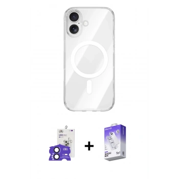 MARSİLYAN™- iPhone 17 Kılıf Kutup Klasik Serisi - Siyah Bilvis 5in1 3D Magic Cam Ekran Koruyucu + Bilvis Titan Kamera Lens - SH