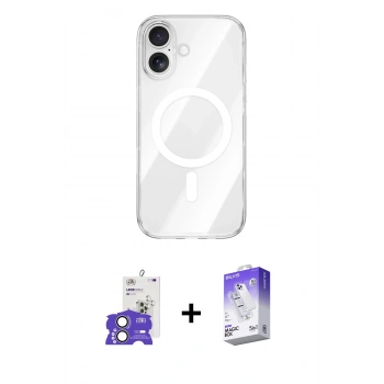 MARSİLYAN™- iPhone 17 Kılıf Kutup Klasik Serisi - Siyah Bilvis 5in1 3D Magic Cam Ekran Koruyucu + Bilvis Titan Kamera Lens - AKYL