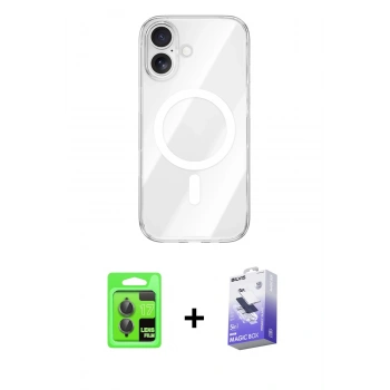 MARSİLYAN™- iPhone 17 Kılıf Kutup Klasik Serisi - Siyah Bilvis 5in1 5D Magic Hayalet Cam Ekran Koruyucu + Raze Metal Kamera Lens - GI