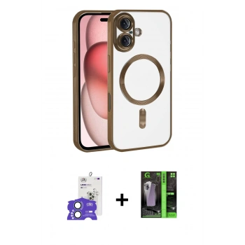 MARSİLYAN™- iPhone 17 Kılıf Nova Işık Özel Seri - Şeffaf 360 Full Body Arka Koruyucu + Bilvis Titan Kamera Lens - AKMI