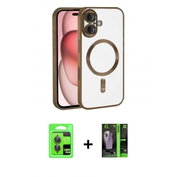 MARSİLYAN™- iPhone 17 Kılıf Nova Işık Özel Seri - Şeffaf 360 Full Body Arka Koruyucu + Raze Metal Kamera Lens - GI