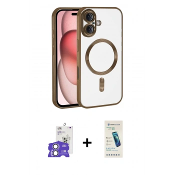 MARSİLYAN™- iPhone 17 Kılıf Nova Işık Özel Seri - Şeffaf Pasifik Cam Ekran Koruyucu + Bilvis Titan Kamera Lens - GS