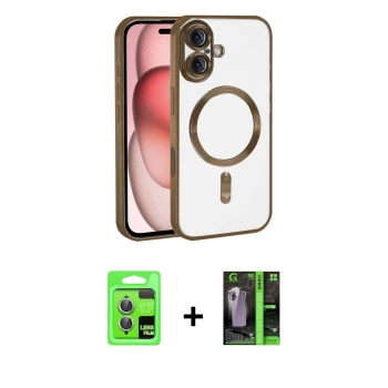 MARSİLYAN™- iPhone 17 Kılıf Nova Işık Özel Seri - Siyah 360 Mat Full Body Arka Koruyucu + Raze Metal Kamera Lens - AKMI