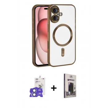 MARSİLYAN™- iPhone 17 Kılıf Nova Işık Özel Seri - Siyah Bilvis Hayalet Cam Ekran Koruyucu + Bilvis Titan Kamera Lens - AKMI