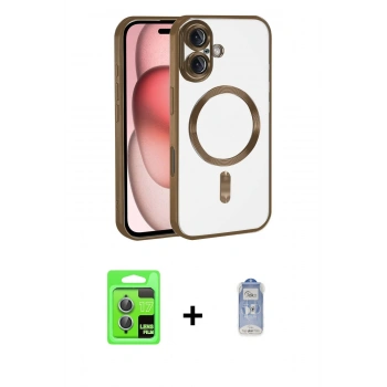MARSİLYAN™- iPhone 17 Kılıf Nova Işık Özel Seri - Siyah Joko Magic 5D Cam + Raze Metal Kamera Lens - AKMI