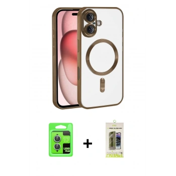 MARSİLYAN™- iPhone 17 Kılıf Nova Işık Özel Seri - Siyah Joko Magic 5D Hayalet Cam + Raze Metal Kamera Lens - AKMI