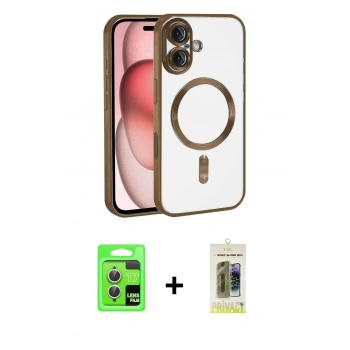 MARSİLYAN™- iPhone 17 Kılıf Nova Işık Özel Seri - Siyah Joko Magic 5D Hayalet Cam + Raze Metal Kamera Lens - GS