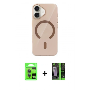 MARSİLYAN™- iPhone 17 Kılıf Pusula Form Özel Seri - Siyah 360 Mat Full Body Arka Koruyucu + Raze Metal Kamera Lens - GI