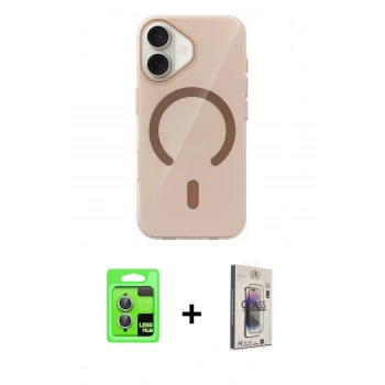 MARSİLYAN™- iPhone 17 Kılıf Pusula Form Özel Seri - Siyah Bilvis 3D Cam Ekran Koruyucu + Raze Metal Kamera Lens - AKMI