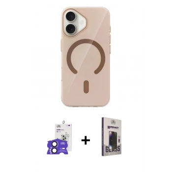 MARSİLYAN™- iPhone 17 Kılıf Pusula Form Özel Seri - Siyah Bilvis Hayalet Cam Ekran Koruyucu + Bilvis Titan Kamera Lens - SH