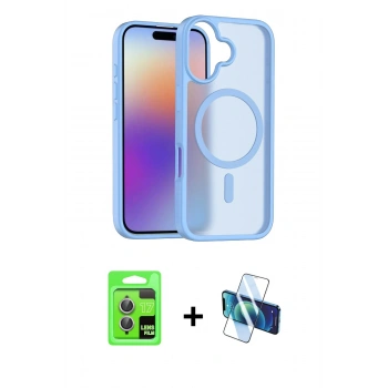 MARSİLYAN™- iPhone 17 Kılıf Siluet Minimal Prime - Siyah 3D Antistatik Seramik Nano Ekran Koruyucu + Raze Metal Kamera Lens - AKMR