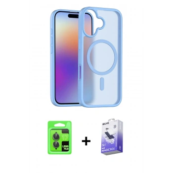 MARSİLYAN™- iPhone 17 Kılıf Siluet Minimal Prime - Siyah Bilvis 5in1 5D Magic Hayalet Cam Ekran Koruyucu + Raze Metal Kamera Lens - GI