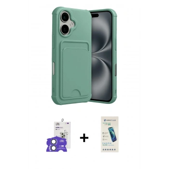 MARSİLYAN™- iPhone 17 Kılıf Vadi Çizgi Prime - Şeffaf Pasifik Cam Ekran Koruyucu + Bilvis Titan Kamera Lens - AKMI