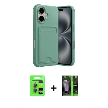 MARSİLYAN™- iPhone 17 Kılıf Vadi Çizgi Prime - Siyah 360 Mat Full Body Arka Koruyucu + Raze Metal Kamera Lens - AKMI