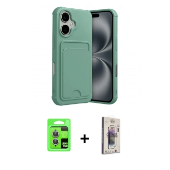 MARSİLYAN™- iPhone 17 Kılıf Vadi Çizgi Prime - Siyah Bilvis 3D Cam Ekran Koruyucu + Raze Metal Kamera Lens - AKMR